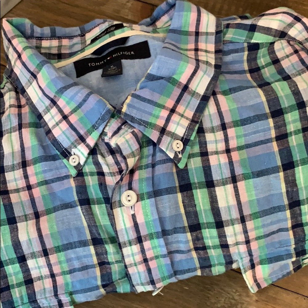 Linen button down